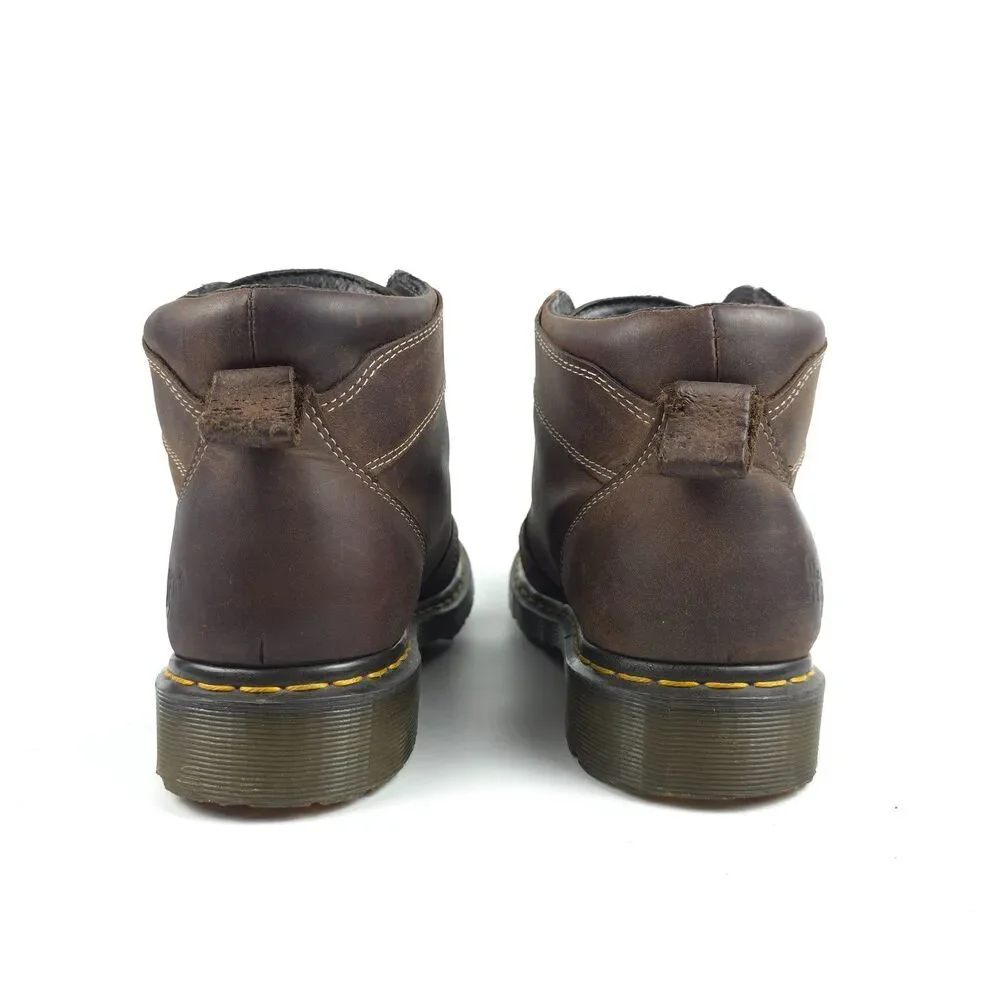 DR MARTENS Vintage 12119 Ankle Work Boot Brown Leather 90s Y2k Streetwear Grunge